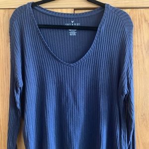 long sleeve blue top